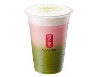 Strawberry Matcha with Milk Foam — Milk Tea